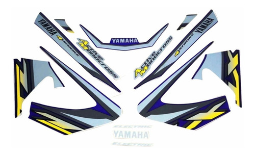 Kit Adesivos Yamaha Xtz 125 2003 Azul 00837