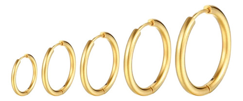 Aros Basic Dorados Plateados Acero Quirúrgico Oro 18k