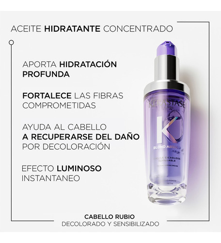 Tratamiento Para matizar el Cabello Kerastase Shampoo Blond y Aceite Cicagloss