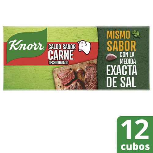 Caldo Sabor Carne Knorr En Cubos, Paquete De 12 Unidades