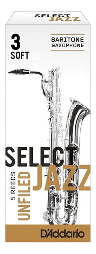 Rico Select Jazz Para Saxofón Barítono Fuerza Unfiled Duro 5