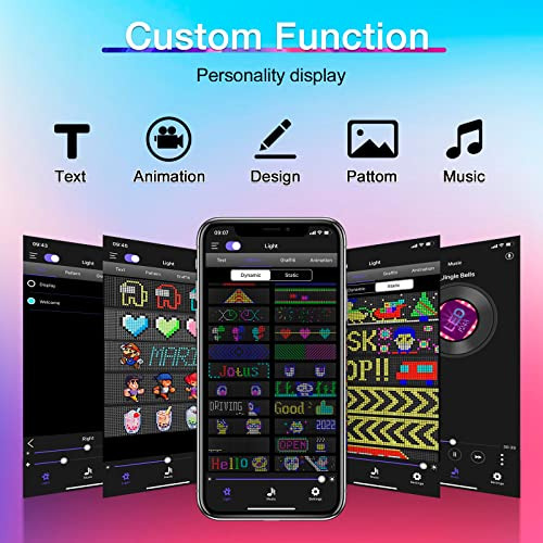 Letrero Led Coche, 18.5''x4.7'', Panel De Matriz De Led...