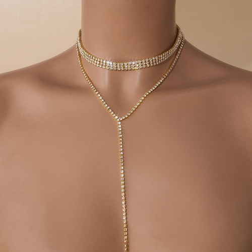 Gigb Pbdk Gargantilla Con Borlas De Diamantes De Imitación P