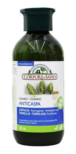 Shampoo Anticaspa Lúpulo Bio 300ml Vegano Corpore Sano