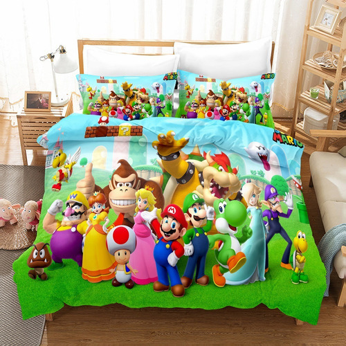 Juego De Cama De Mario Funda De Edredon Y Fundas De Almohada