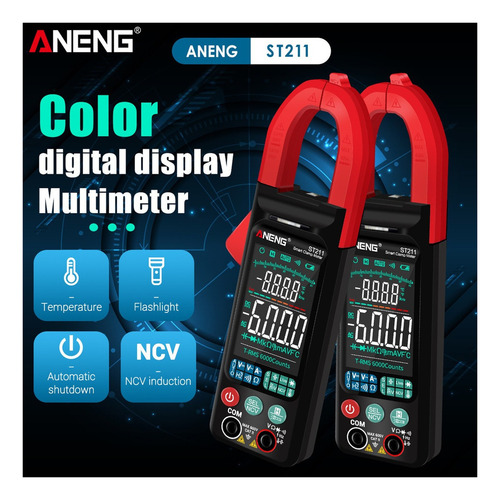 . Pinza Amperimétrica Aneng St211 6000 Counts Ac D