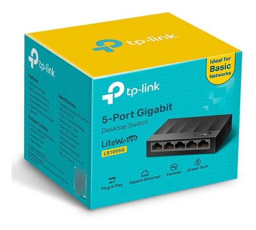 Switch Tp-link Gigabit 5 Puertos Ls1005g Rj45 1000mbps Red.