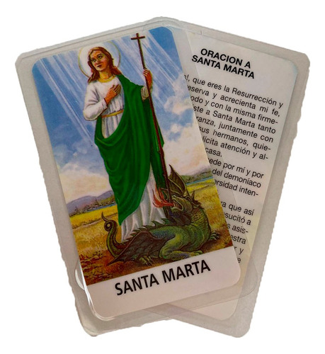 Estampa Plastificada Santa Marta Oracion X 10 Pai Joao