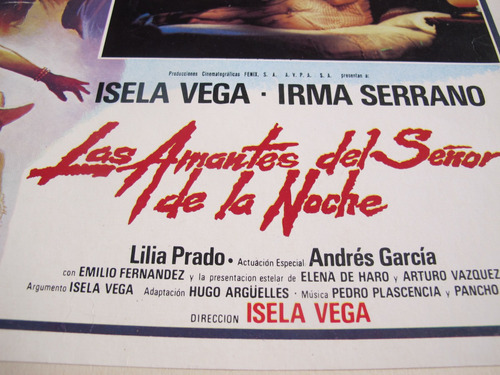 Cartel Cine Las Amantes Isela Vega Irma Serrano Lobby Card (Usado)