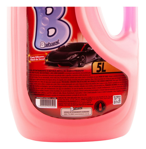 Detergente Automotivo Lava Carro Com Silicone 5 Litros Barbarex
