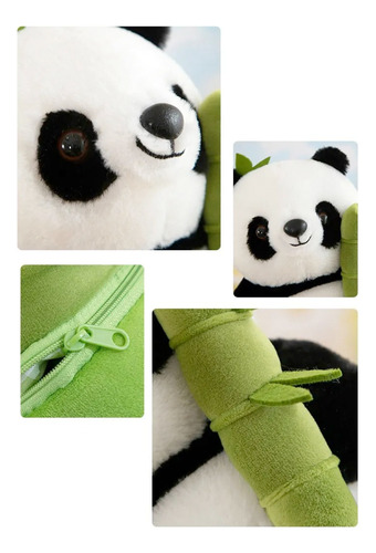 Baby Panda Peluche Panda 35cm Dentro De Un Bambú