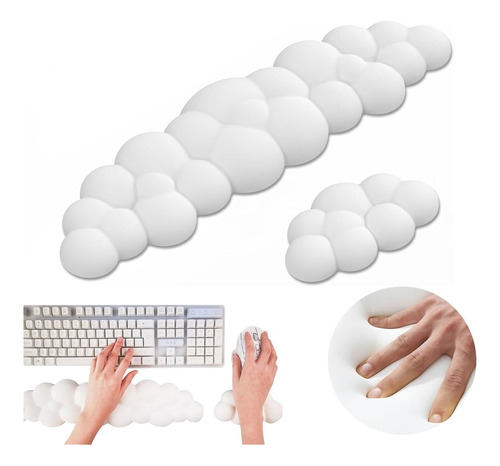 Keyboard Cloud Wrist Rest 2pcs, Reposamuñecas Para Teclado