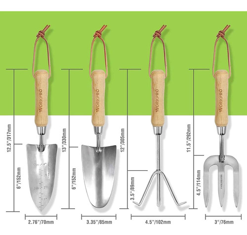 Workpro W005010we Juego De Herramientas De Jardín De 4 Pieza