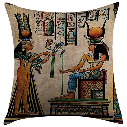 Funda Decorativa Almohada Egipto Antiguo Papiro De Rein...