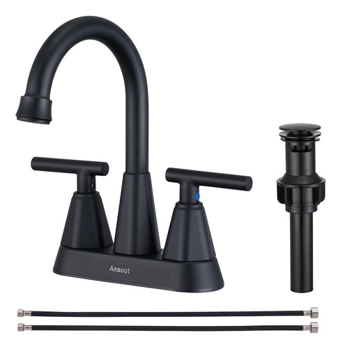 Amaoot Grifo Para Lavabo De Bano, Color Negro Mate De 4 PuLG