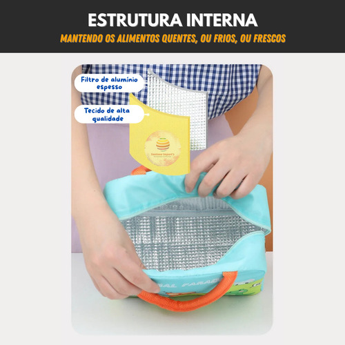 Kit Lancheira Térmica Garrafa Infantil Escolar Com Desenho