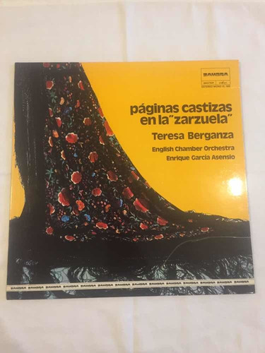 Teresa Berganza Paginas Castizas En La Zarzuela Vinilo Lp