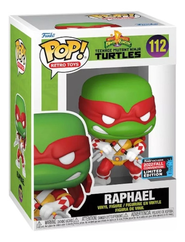 Funko Pop Tmnt Tortugas Ninjas Raphael 112 Power Ranger Rojo