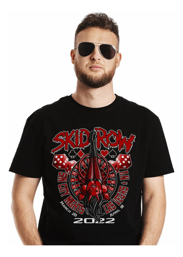 Polera Skid Row Live In Las Vegas 2022 Rock Impresión Direct