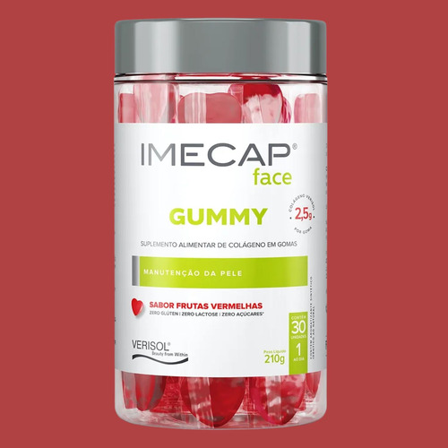 Colágeno Imecap Face Gummy 210g C30 Gomas - Verisol Frutas Vermelhas