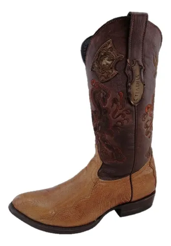 Bota Vaquera Oval De Piel De Pata De Avestruz Marca Cuadra Para