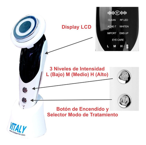 Imagen 2 de 3 de Dermoabrasor Con Reg De Succion + Rf Con Fototerapia Vitaly