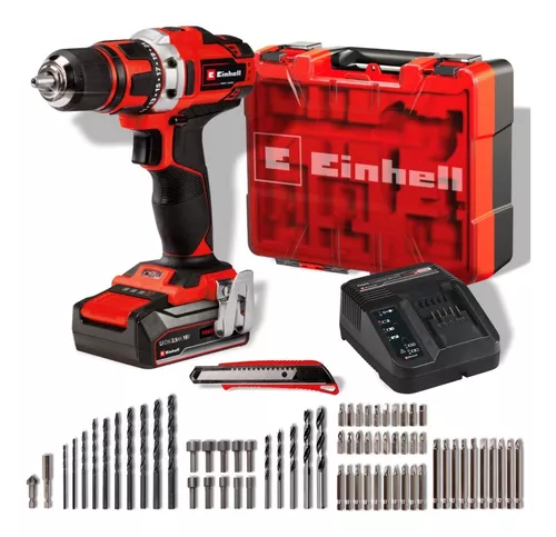 Set Taladro Atornillador Inalambrico Einhell Puntas Y Mechas