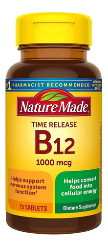Nature Made Vitamina B12 1000 Mcg Time Release 75 Pzas Sabor Sin Sabor