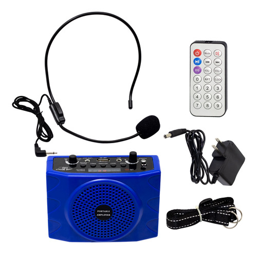 Mini Radio Portátil Fm Bluetooth Usb Micrófono Jj-91001-blue