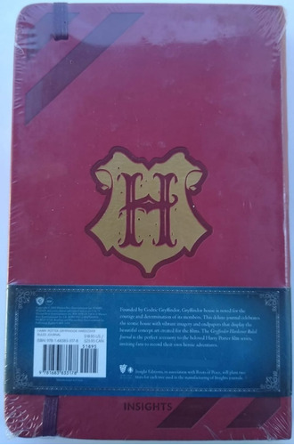 Cuaderno Anotador Harry Potter Gryffindor Tapa Dura Insight