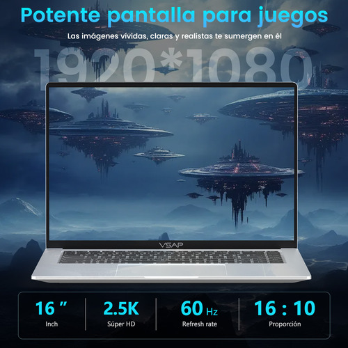 Laptop Intel I9 12900hk Ram 32gb Ssd 1t Mx550 Win 11 16in Color Plateado