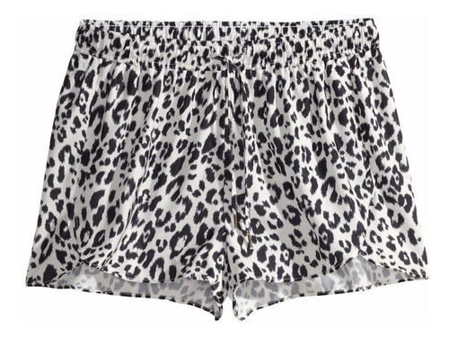 Shorts De Verano Playa De Raso Saten Animal Print H&m Nuevos