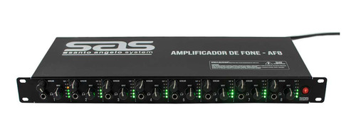 Amplificador De Fone Af8 Preto Com Volume Indep.