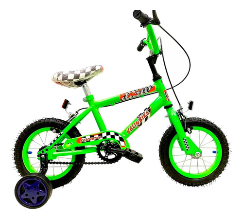 Bicicleta Infantil Cross Kelinbike Rod 12 Verde + Rueditas