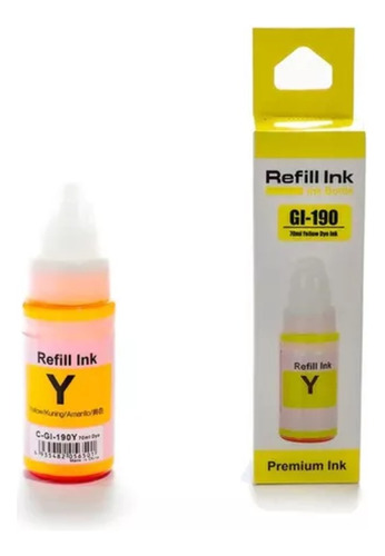 Tinta Gi-190y Amarillo Compatible Con Pixma G1100 G1110