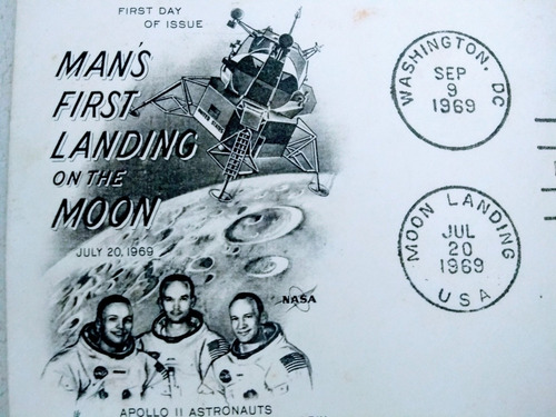 Estampilla Y Sobre Conmemorativa Fiesta Man On The Moon (Usado)