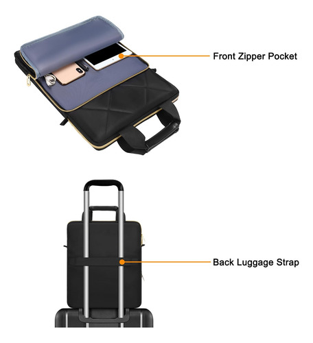 Bolso Bandolera Mosiso Para Laptop O Tablet, Ipad, Dell Y Hp Negro.