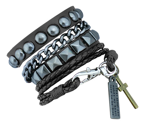 Zt Pulsera De Cuero Pulsera De Cuero Multicapa