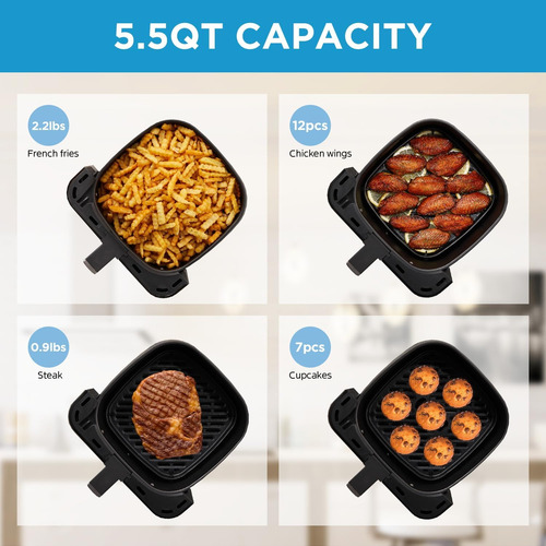 Fryer De Ar Midea 5.5qt, Tecnologia De Ar De Timexpress Rapi