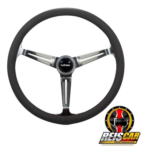 Imagem 2 de 4 de Volante Clássico Lotse Boxer Em Couro Natural Preto Inox