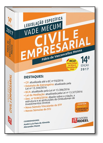 Vade Mecum Civil E Empresarial, De Fabio De Vaconcellos Menna. Editora Rideel Em Português