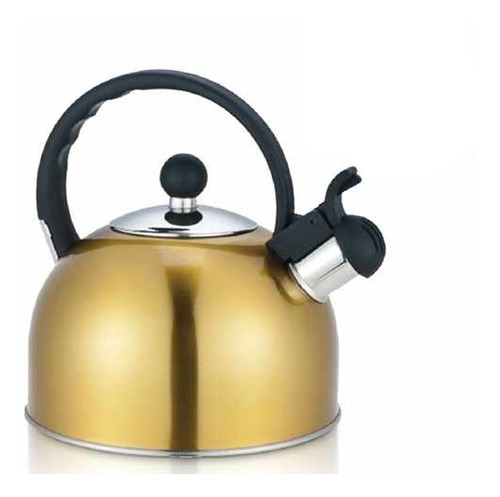 Pava Silbadora De Acero Inoxidable De 2,5 Lts Color Dorado