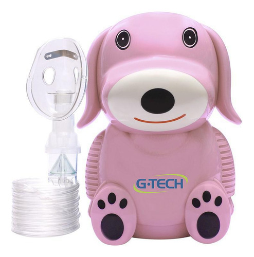 Inalador Nebulizador G-tech Nebdog Rosa Bivolt
