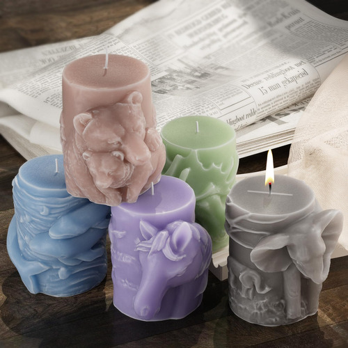 Molde De Silicona Elefante Espiral Para Velas Y Decoración Animal-column-elephant