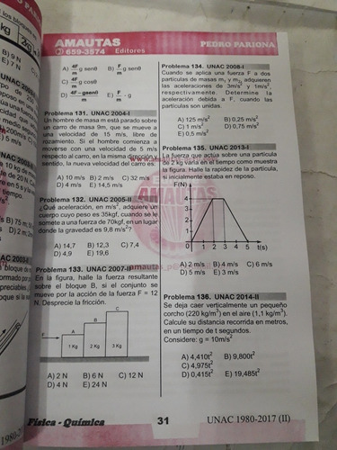 Imagen 6 de 10 de Libro Examenes Admision Universidad De Callao Fisica Quimica
