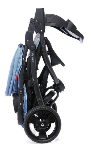 Imagen 4 de 4 de Cochecito de 3 ruedas Felcraft Simply 5007 celeste con chasis color negro