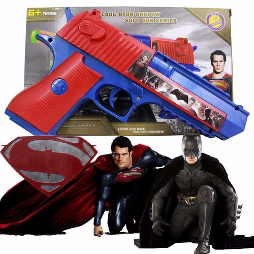 Arma Brinquedo Pistola Nerf Atira Batman Superman + 3 Dardos | MercadoLivre