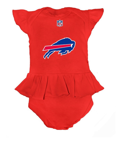 Pañalero Bebe Niña Vestido Futbol Buffalo Bills Algodon