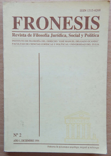 Fronesis Filosofía Jurídica, Social Y Política Nº 2 Año 1994