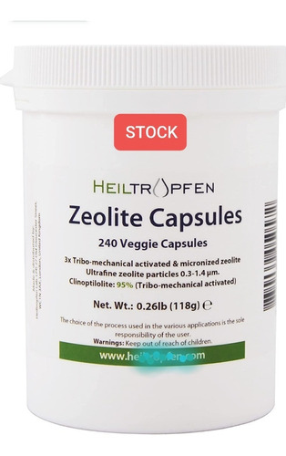 Zeolita Clinoptololita Activada  Premium . 200 Capsulas
